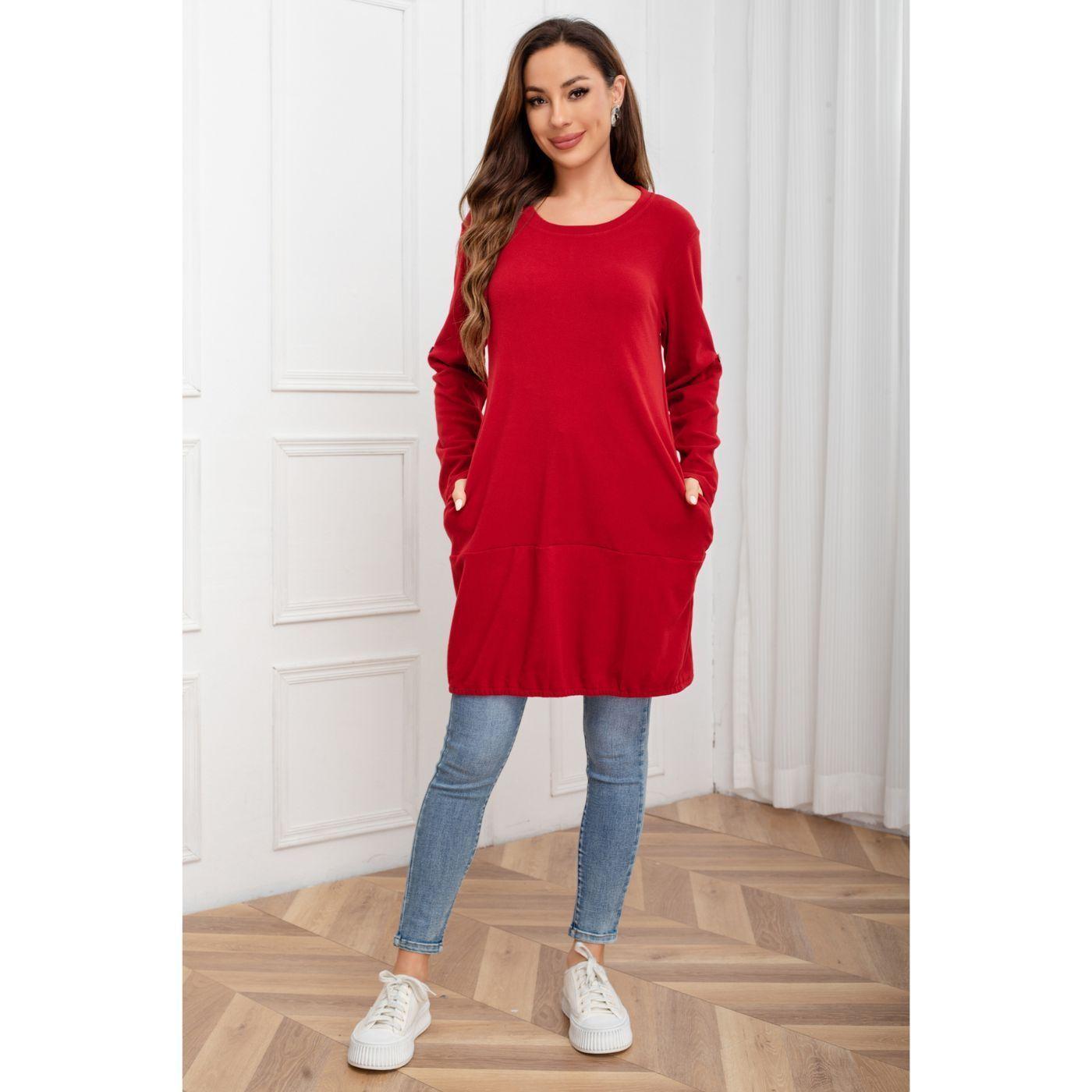 Polera Lisa Mujer Manga Larga Tipo Vestido 2008-0