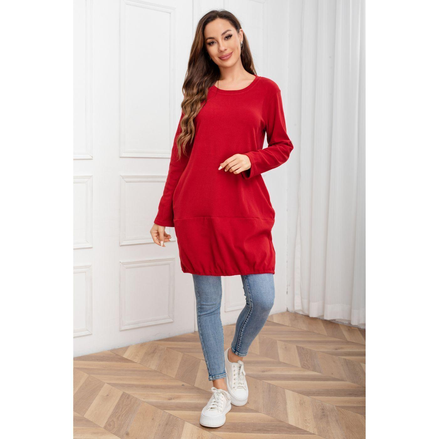 Polera Lisa Mujer Manga Larga Tipo Vestido 2008-2