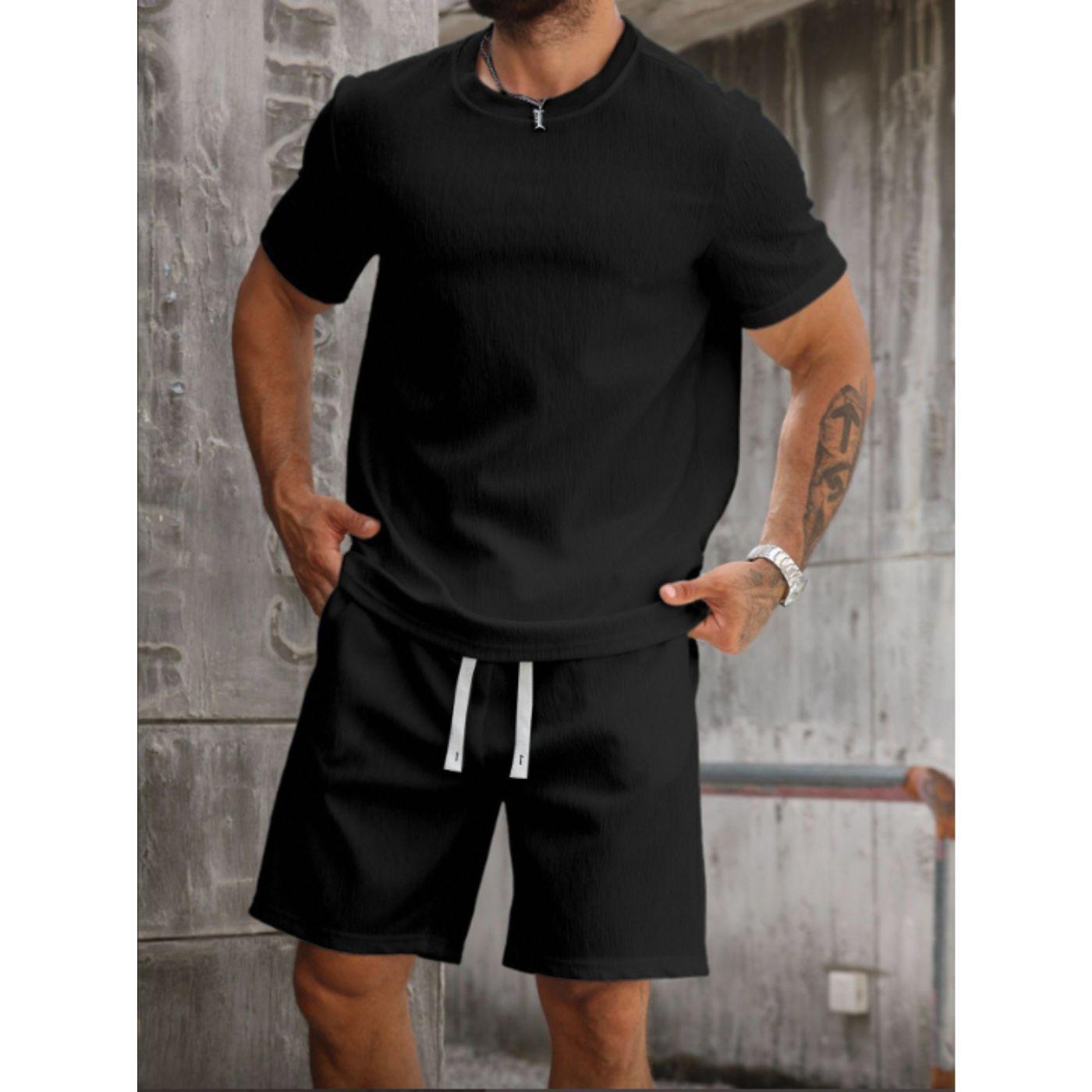 Conjunto Hombre Short y Polera Tendencia Urbana Liso 0267-0