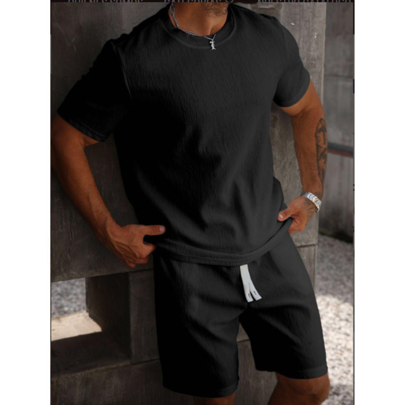 Conjunto Hombre Short y Polera Tendencia Urbana Liso 0267-1