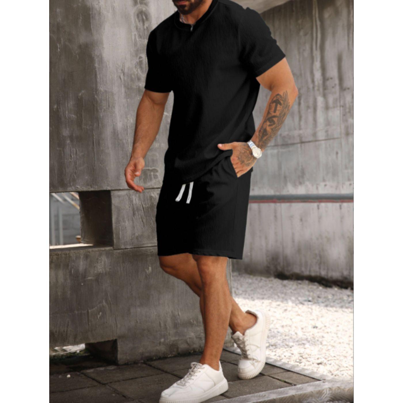 Conjunto Hombre Short y Polera Tendencia Urbana Liso 0267-2