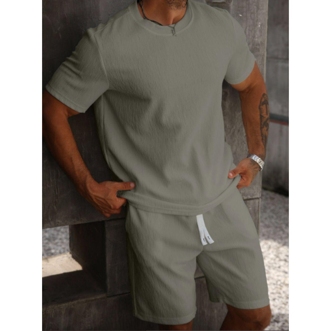 Conjunto Hombre Short y Polera Tendencia Urbana Liso 0267-0