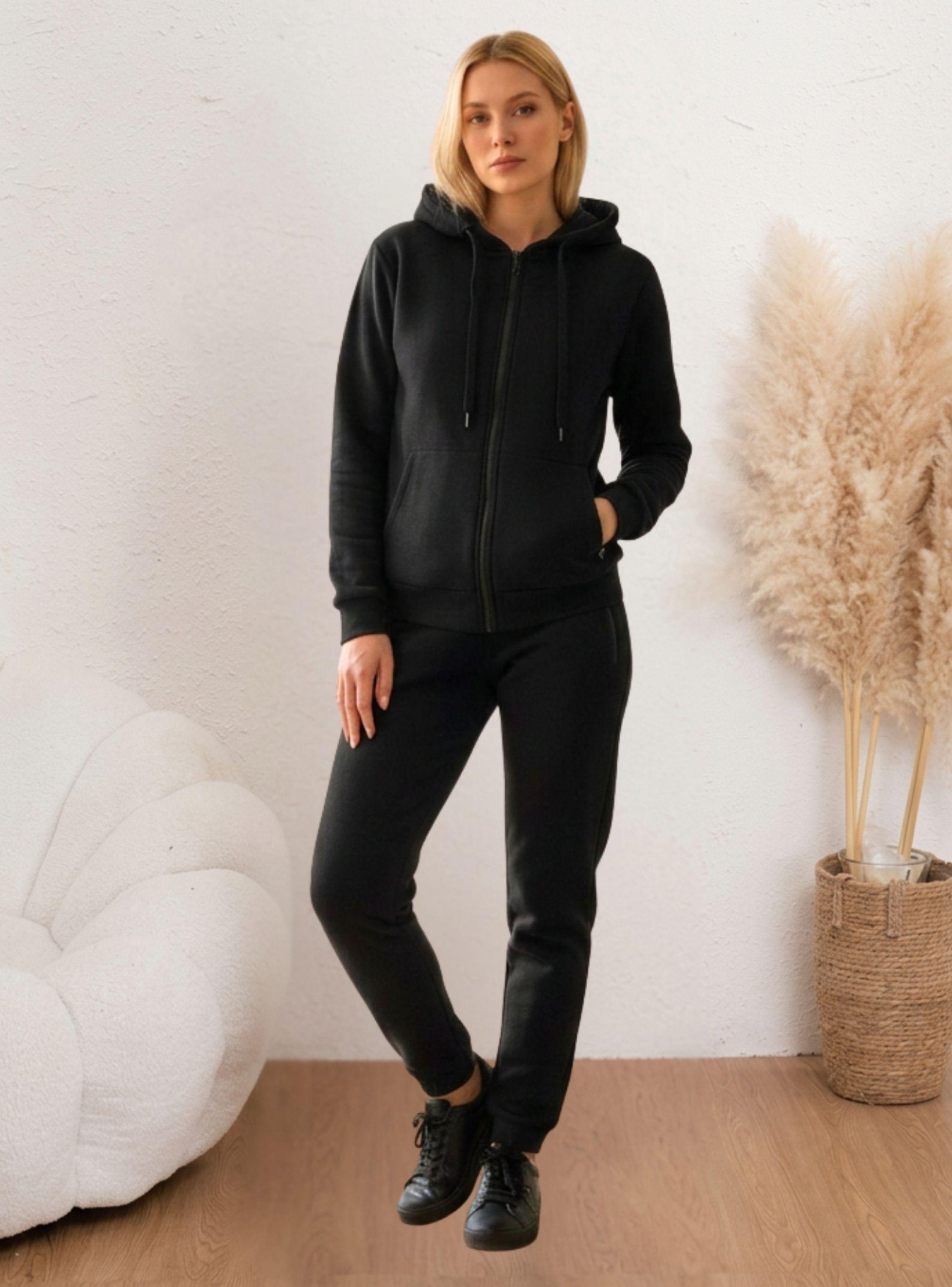 Conjunto Mujer Frisado Buzo Polerón con Cierre Invierno Moda 0229-0
