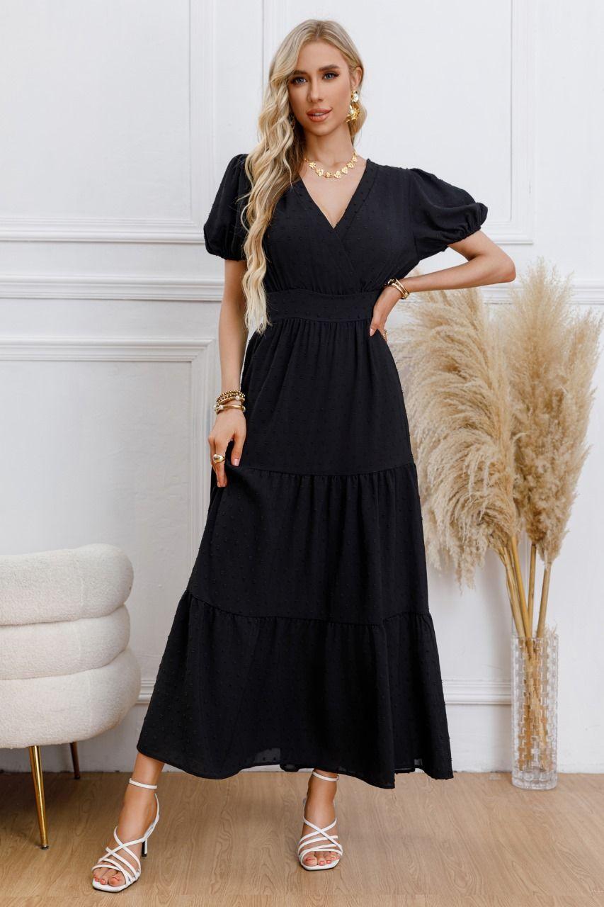 Maxi Vestido Largo Primavera Mujer Casual Eventos Texturizado 3338-0