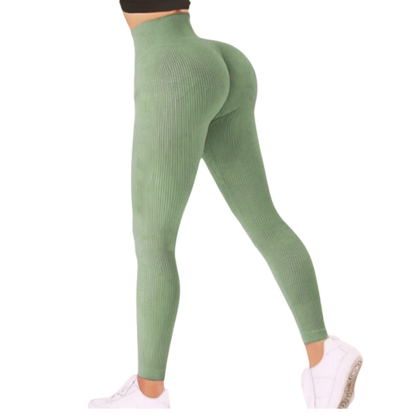 Calza Acanalada Mujer Verano Tiro Alto Yoga Gym 8010-0