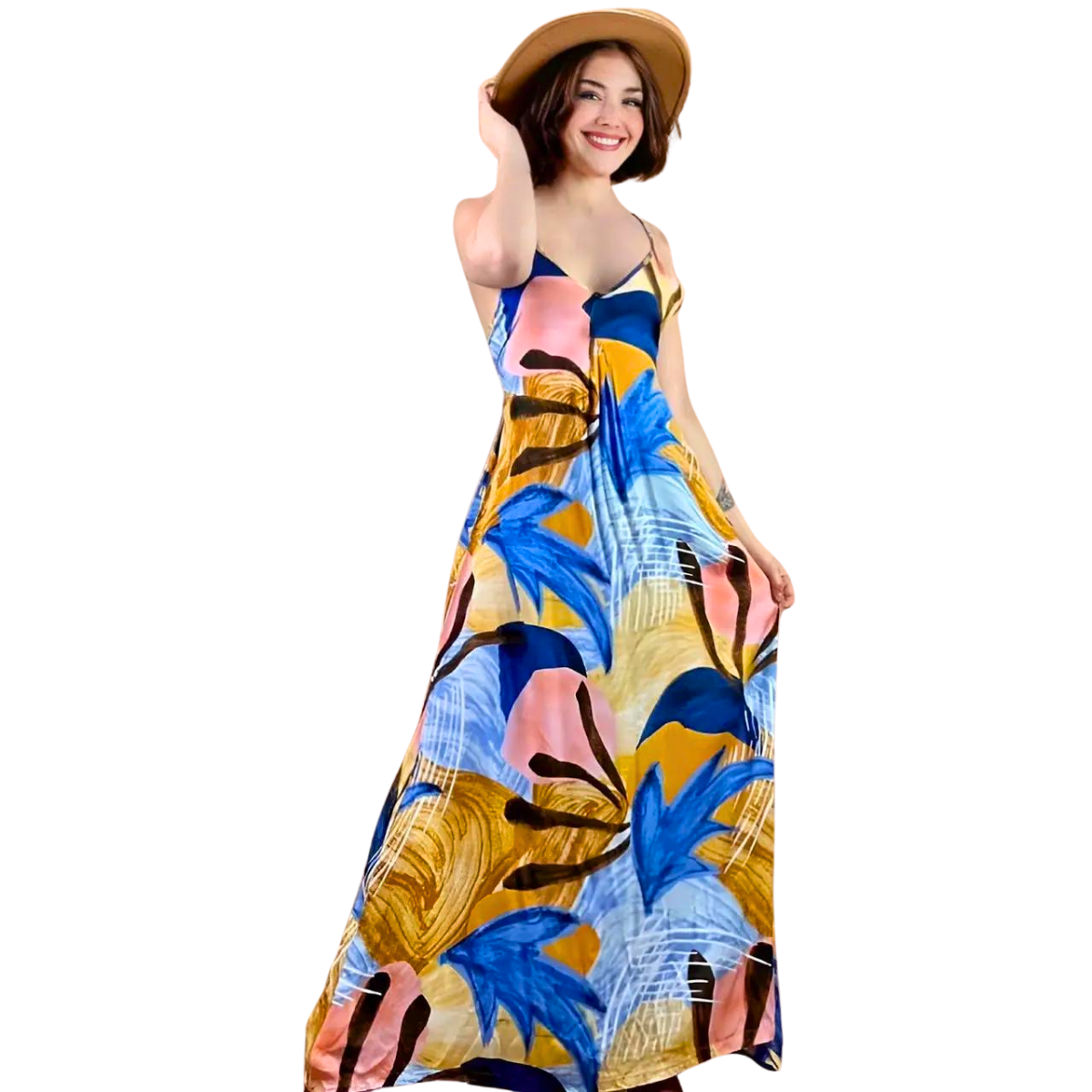 Vestido Largo Pabilos Primavera Mujer Excelente Calidad 033-0
