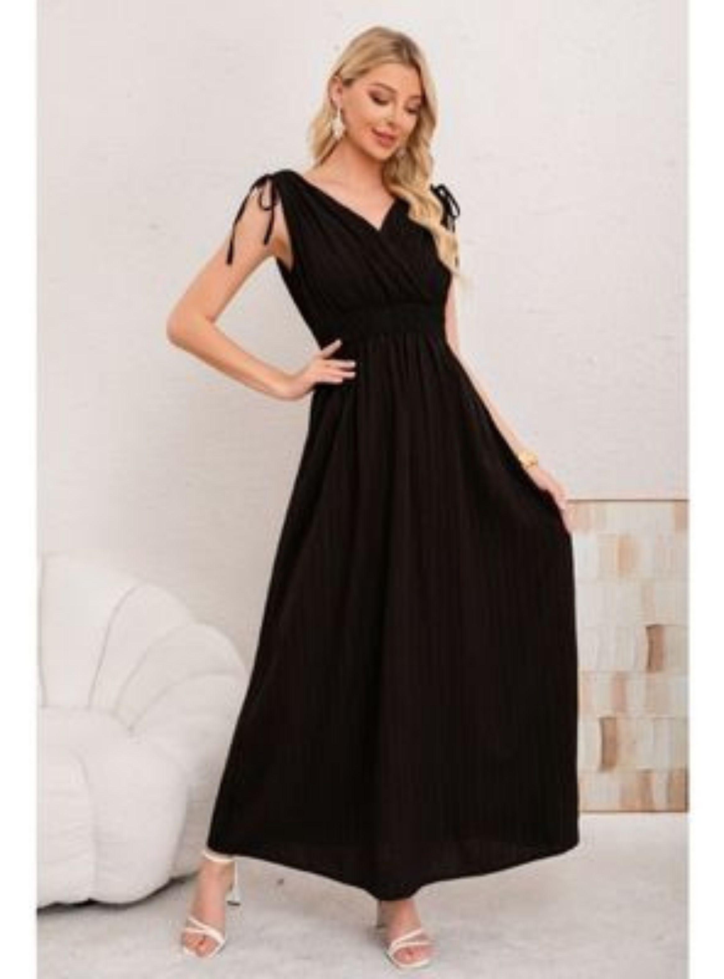 Maxi Vestido Largo Mujer Casual Eventos Texturizado Sin Manga 3374-1