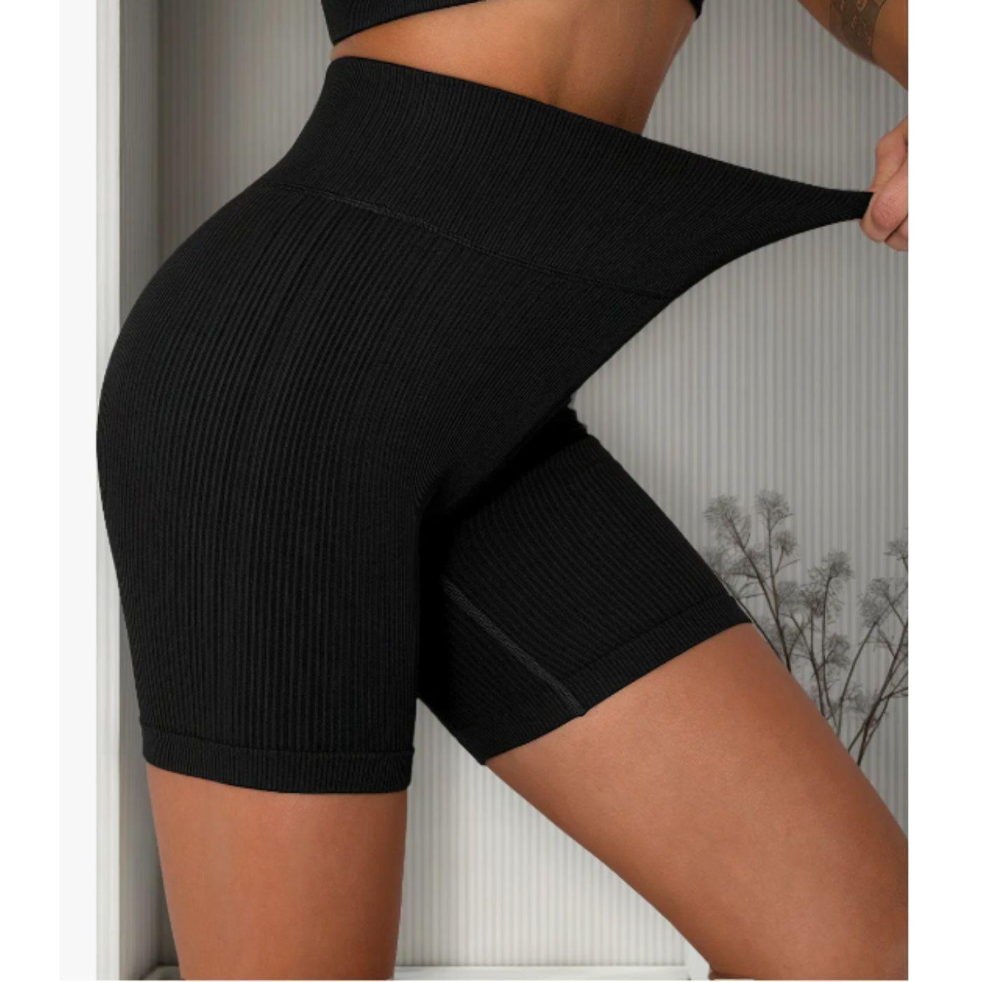 Calza Corta Acanalada Deportiva Tiro Alto Lycra Gym Escolar 33-1