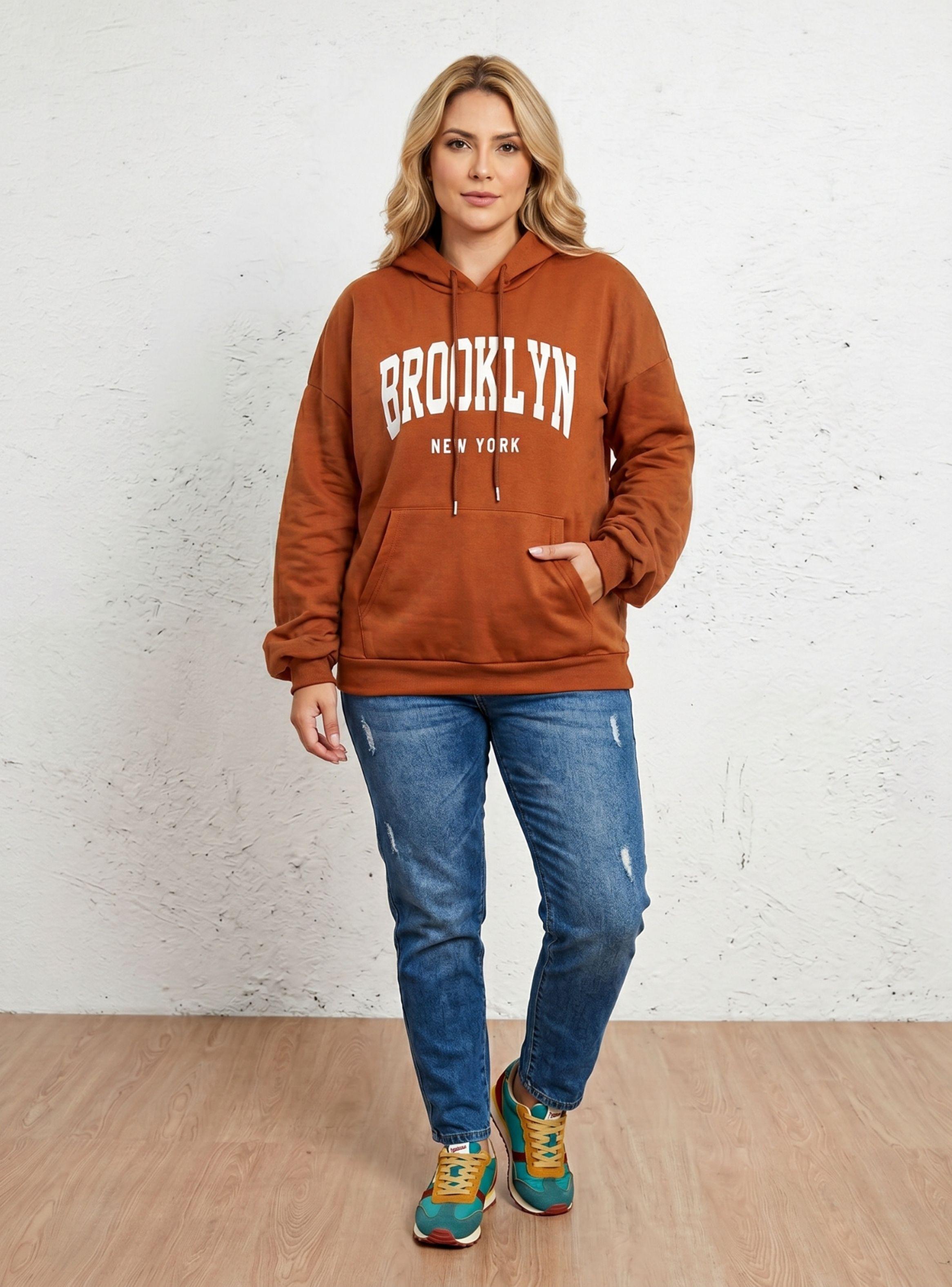Polerón Canguro Mujer Bolsillo Forro Interior Frisado Brooklyn Z-903-0
