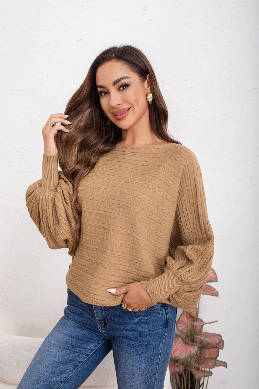 Sweater Mujer Manga Murciélago Trenzado Otoño Invierno 5065-1