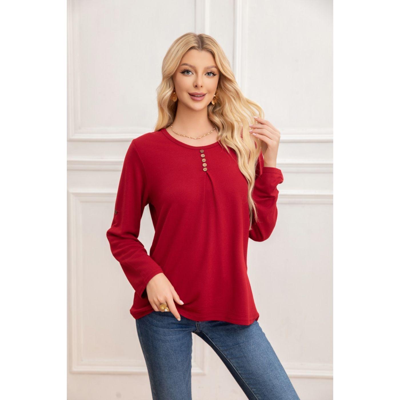 Sweater Mujer Tejido Cuello Redondo Manga Larga 2006-2