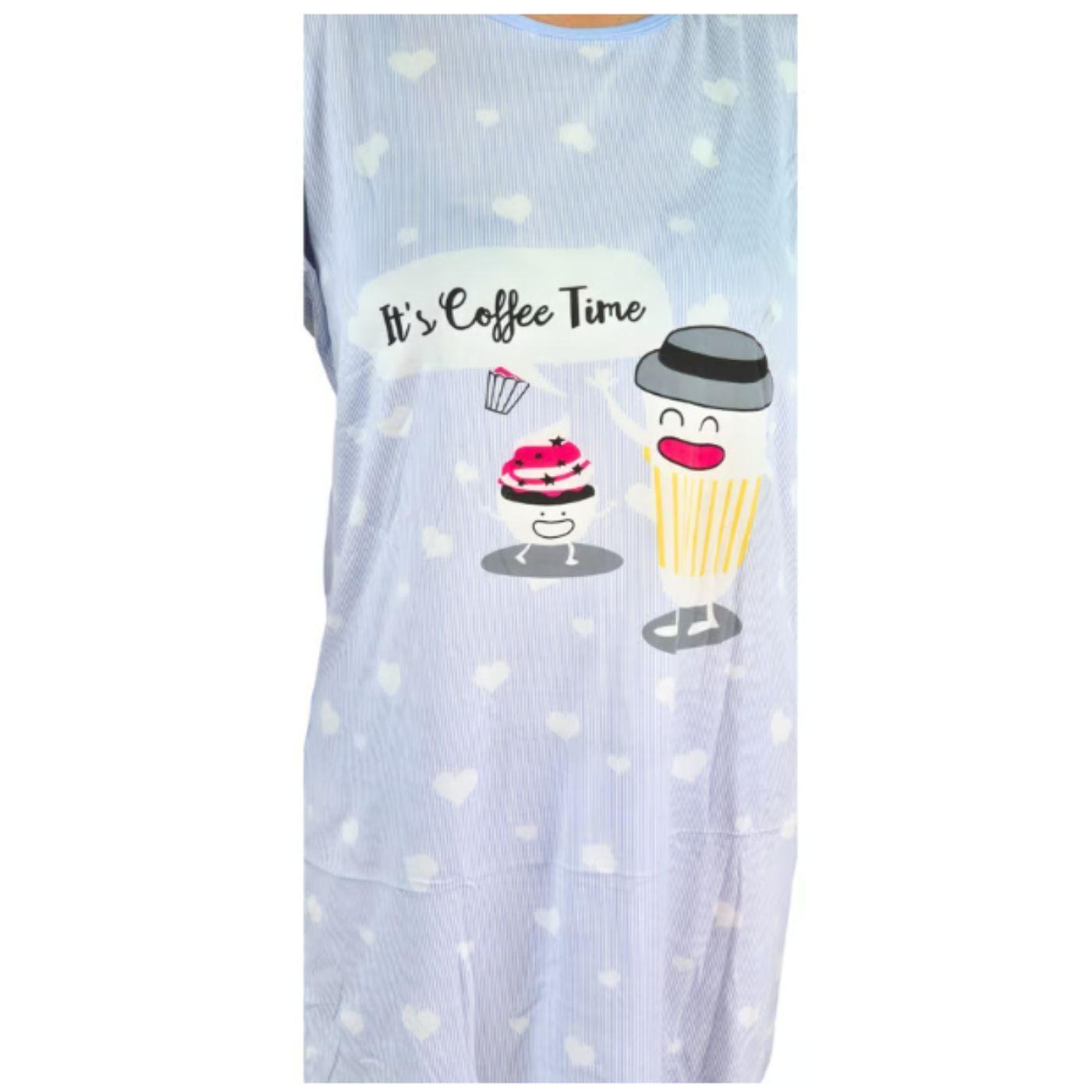 Pijama Mujer Camisa De Dormir Coffee-2