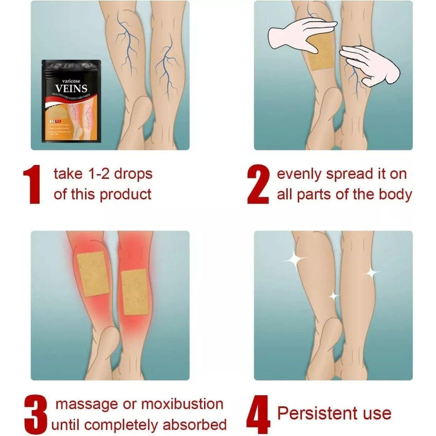 Pack 24 Parches Para Piernas Eliminacion Venas Varicosas 906-5