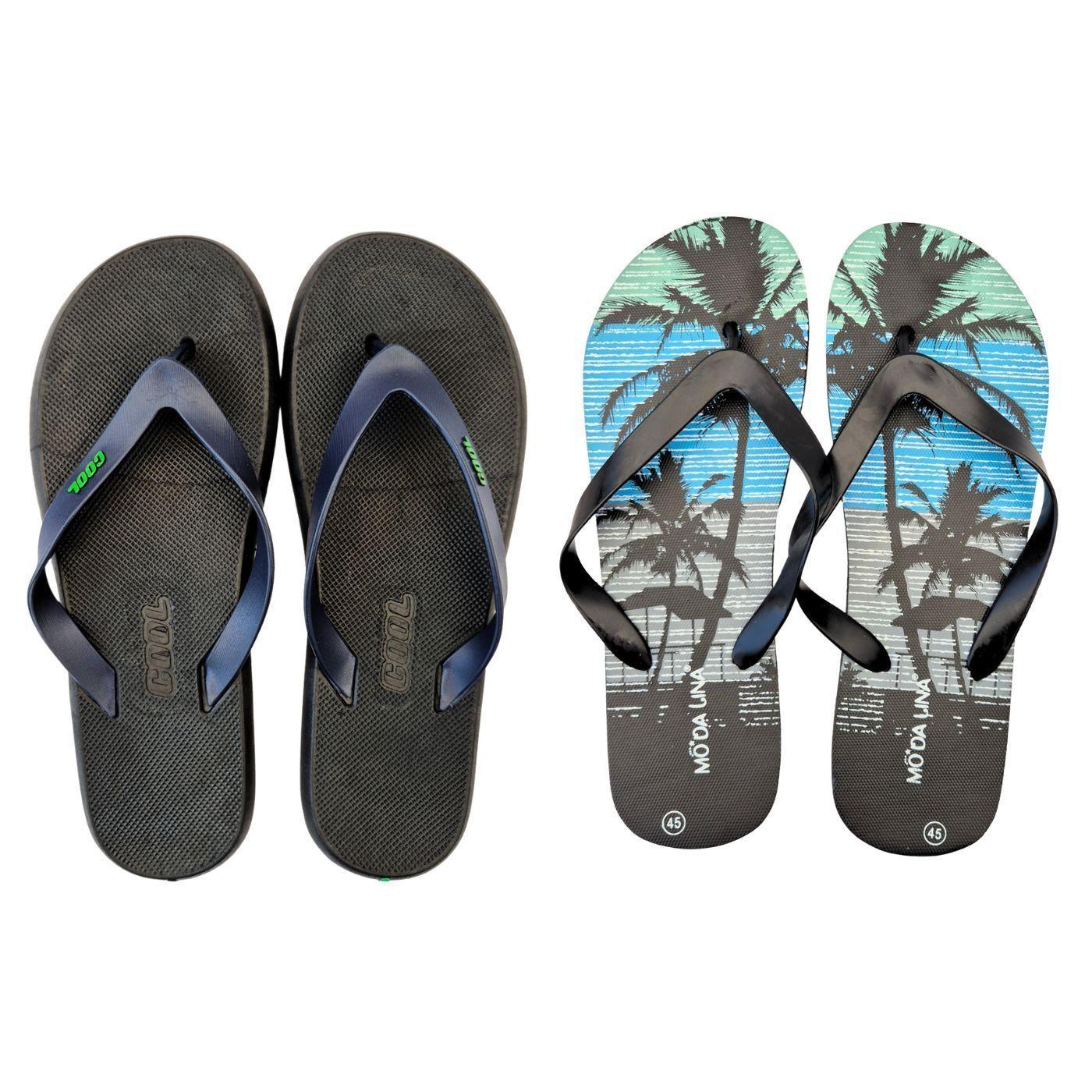 Pack 2 Pares Hawaianas Hombre Chalas Sandalias Cool-0
