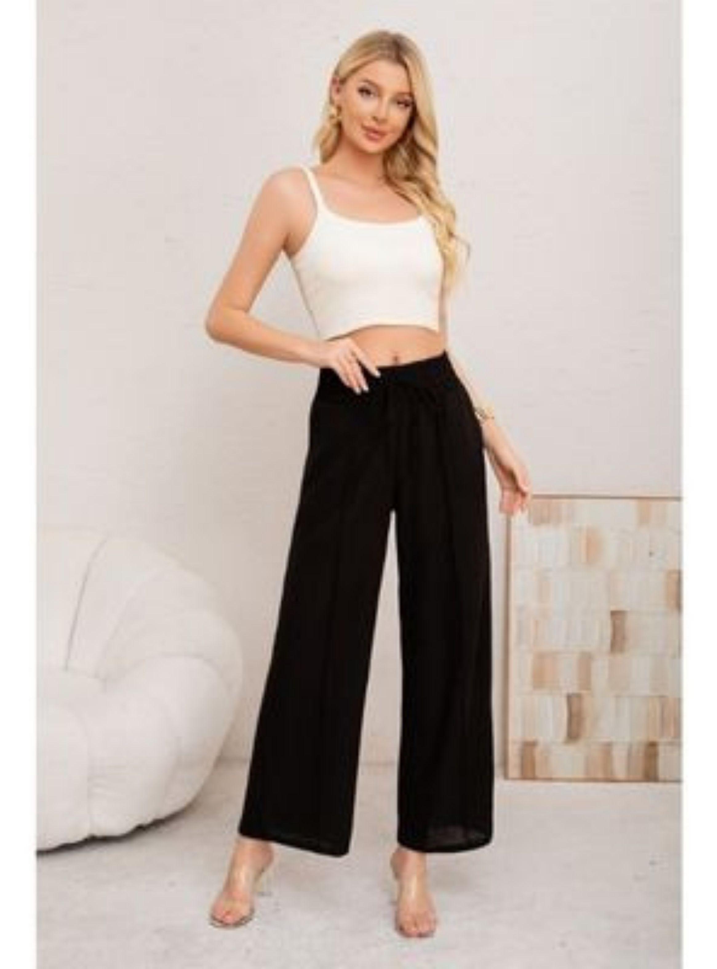 Pantalon Palazzo Mujer Verano Casual Pretina Alta Linea 3009-1