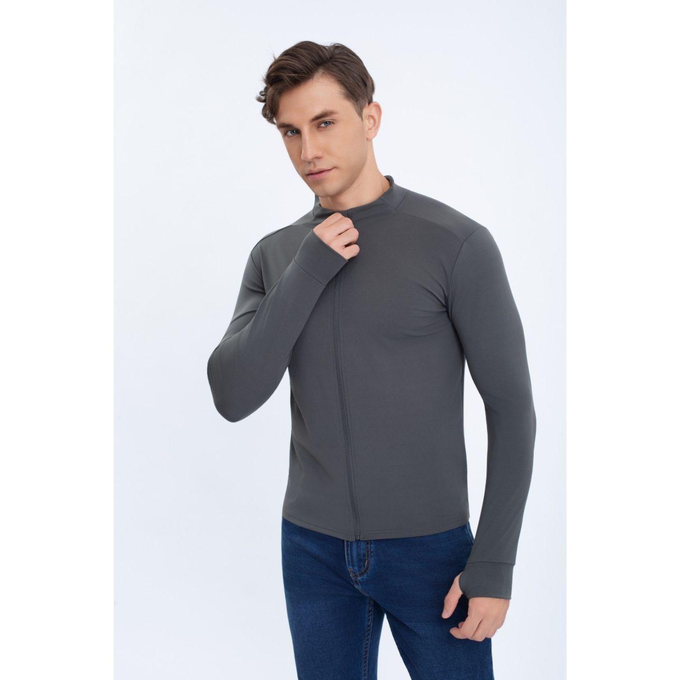 Poleron Deportivo Ajustado Hombre Entrenamiento Cierre 7032-1