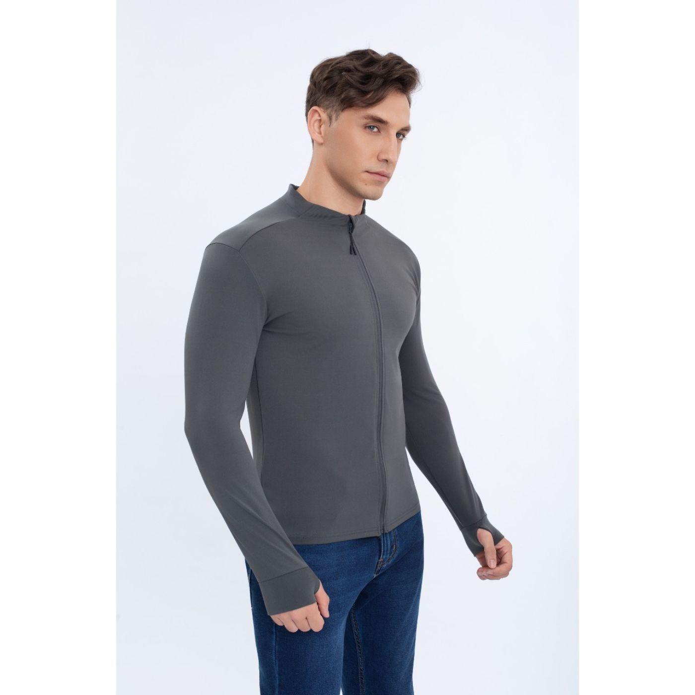 Poleron Deportivo Ajustado Hombre Entrenamiento Cierre 7032-2