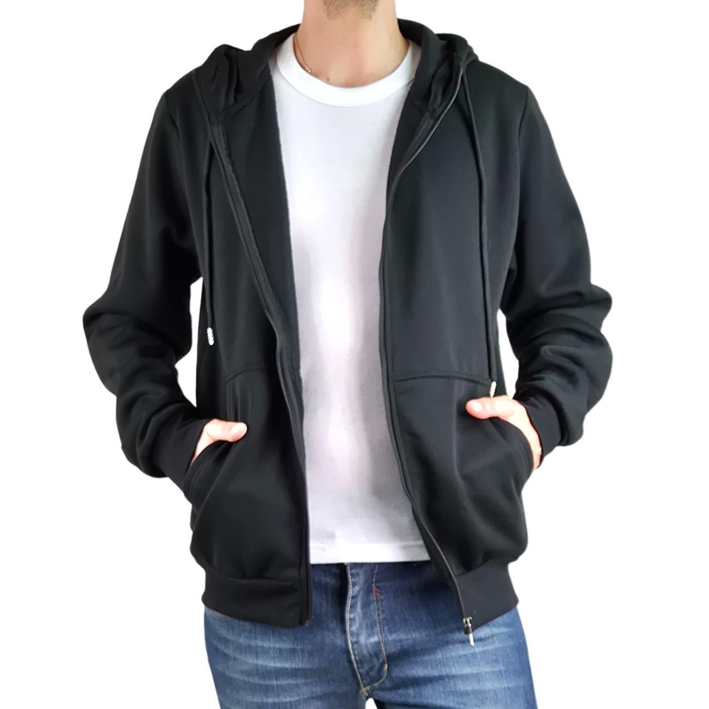 Polerón Frisado Interior Polar Hombre Invierno Cierre Gorro 222-2