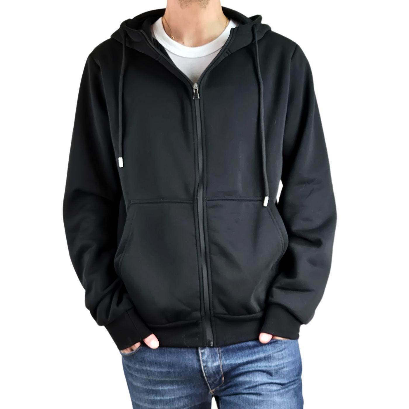 Polerón Frisado Interior Polar Hombre Invierno Cierre Gorro 222-3