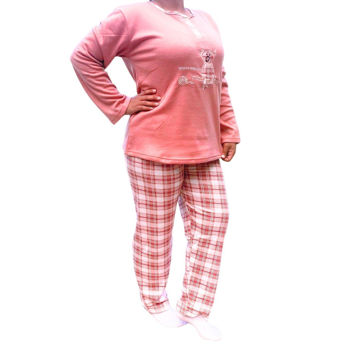 Pijama Mujer Franela Invierno Manga Larga Diseños 538-2