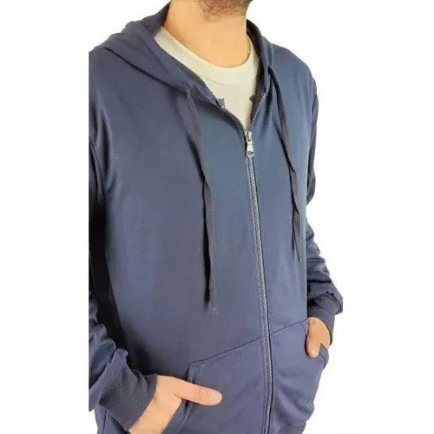 Poleron Hombre Escolar Forro Polar Cierre Capucha Bolsillos 3629-2