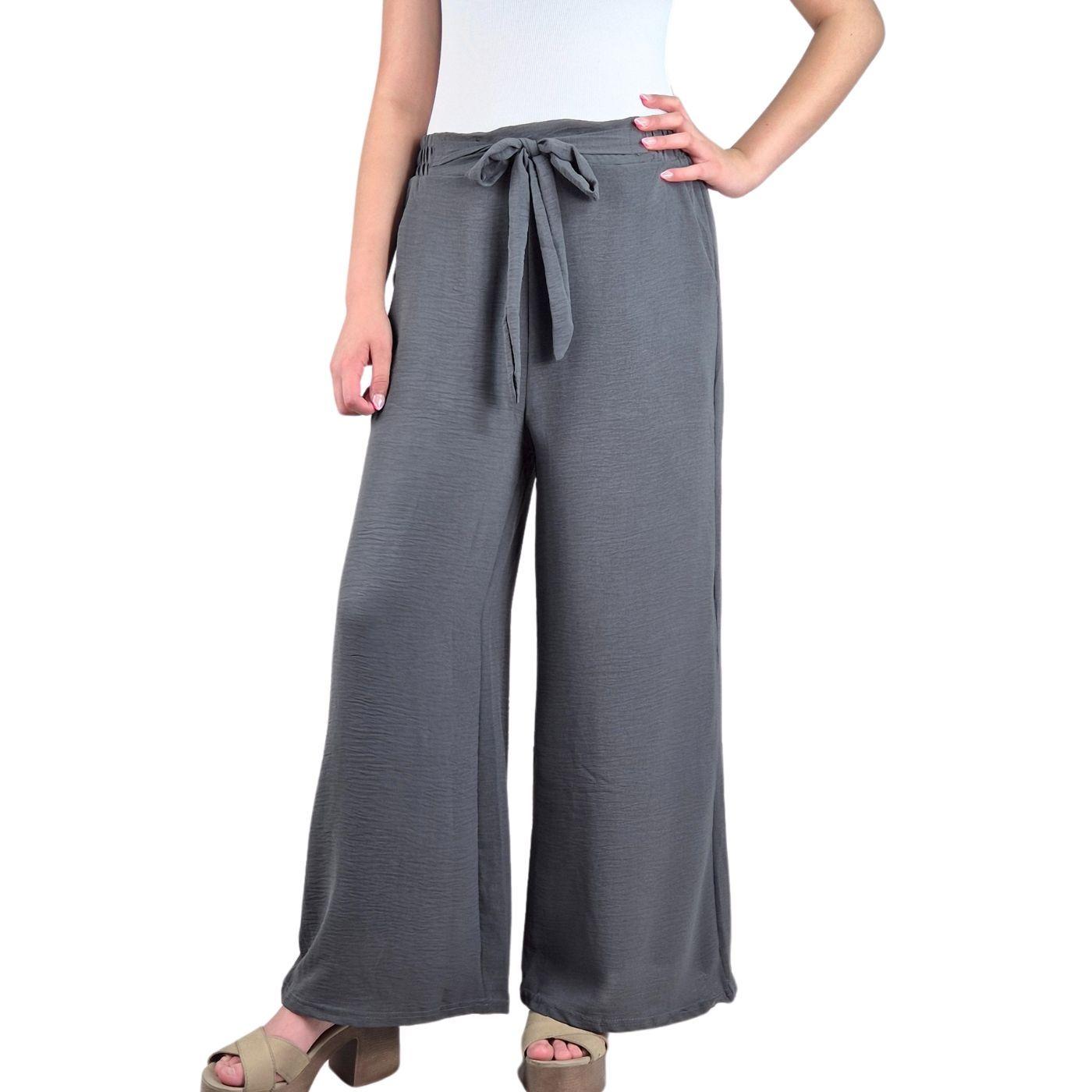 Pantalon Palazzo Mujer Tipo Lino Casual Semi Formal Tiro Alto 106-1