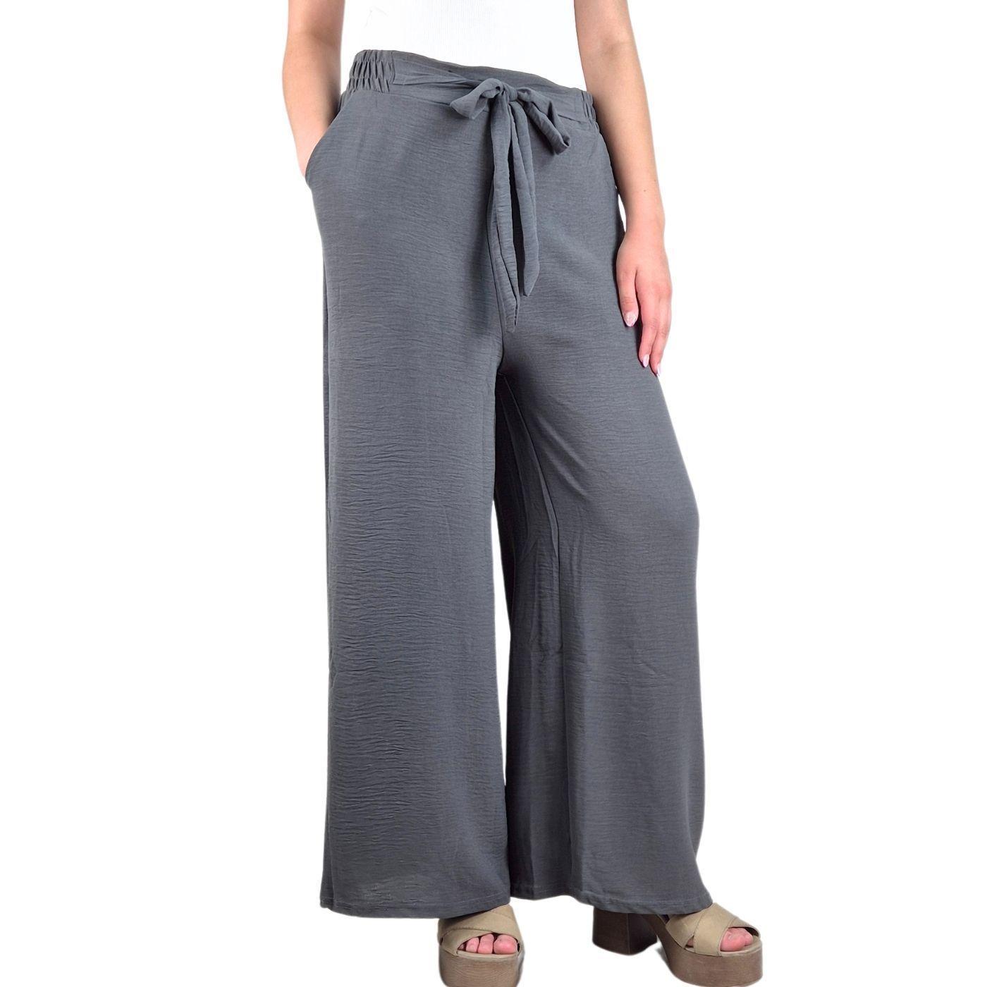 Pantalon Palazzo Mujer Tipo Lino Casual Semi Formal Tiro Alto 106-2