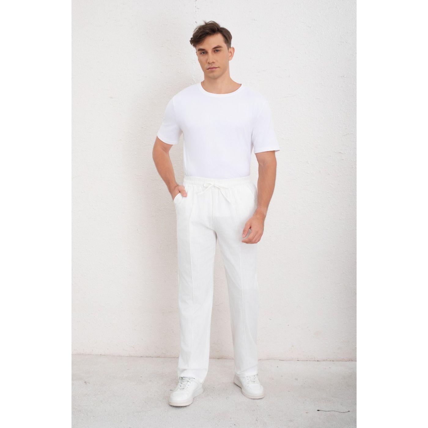 Pantalon De Vestir Hombre Tipo Lino Casual Verano 7140-0