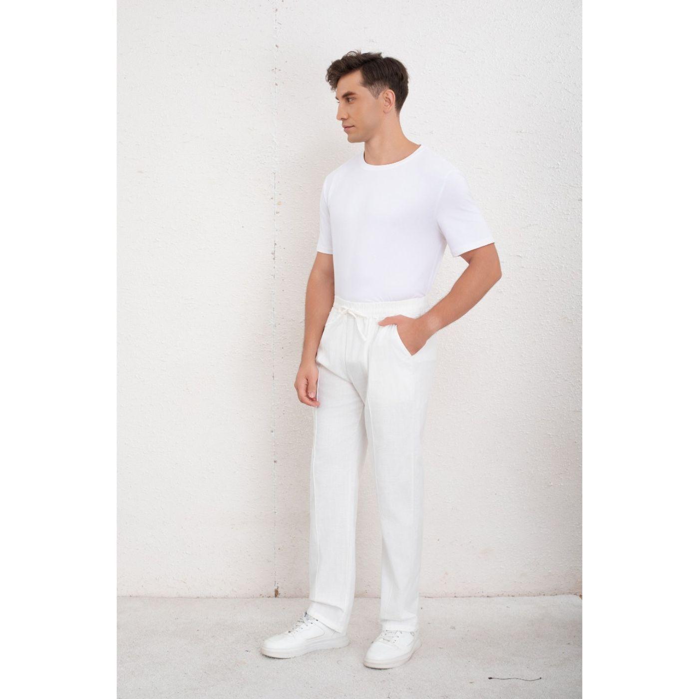 Pantalon De Vestir Hombre Tipo Lino Casual Verano 7140-1