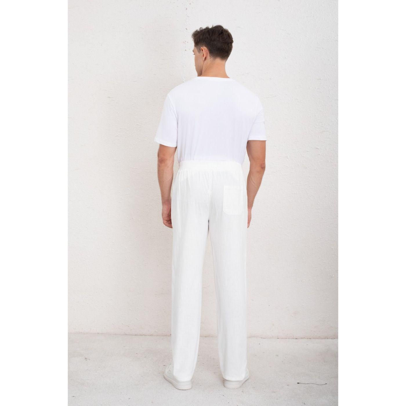 Pantalon De Vestir Hombre Tipo Lino Casual Verano 7140-3