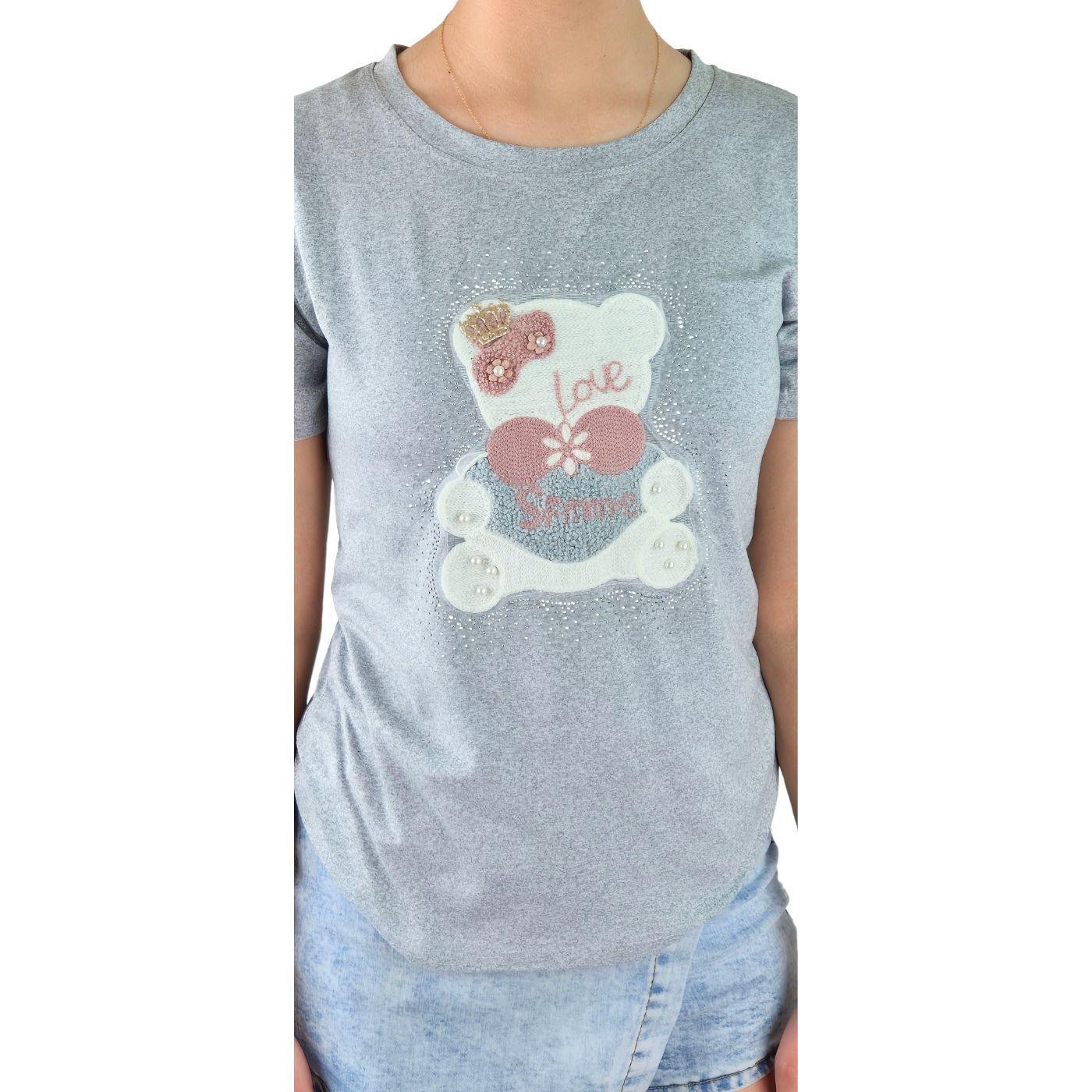 Polera Elasticada Mujer Manga Corta Osito Excelente Calidad 252-4