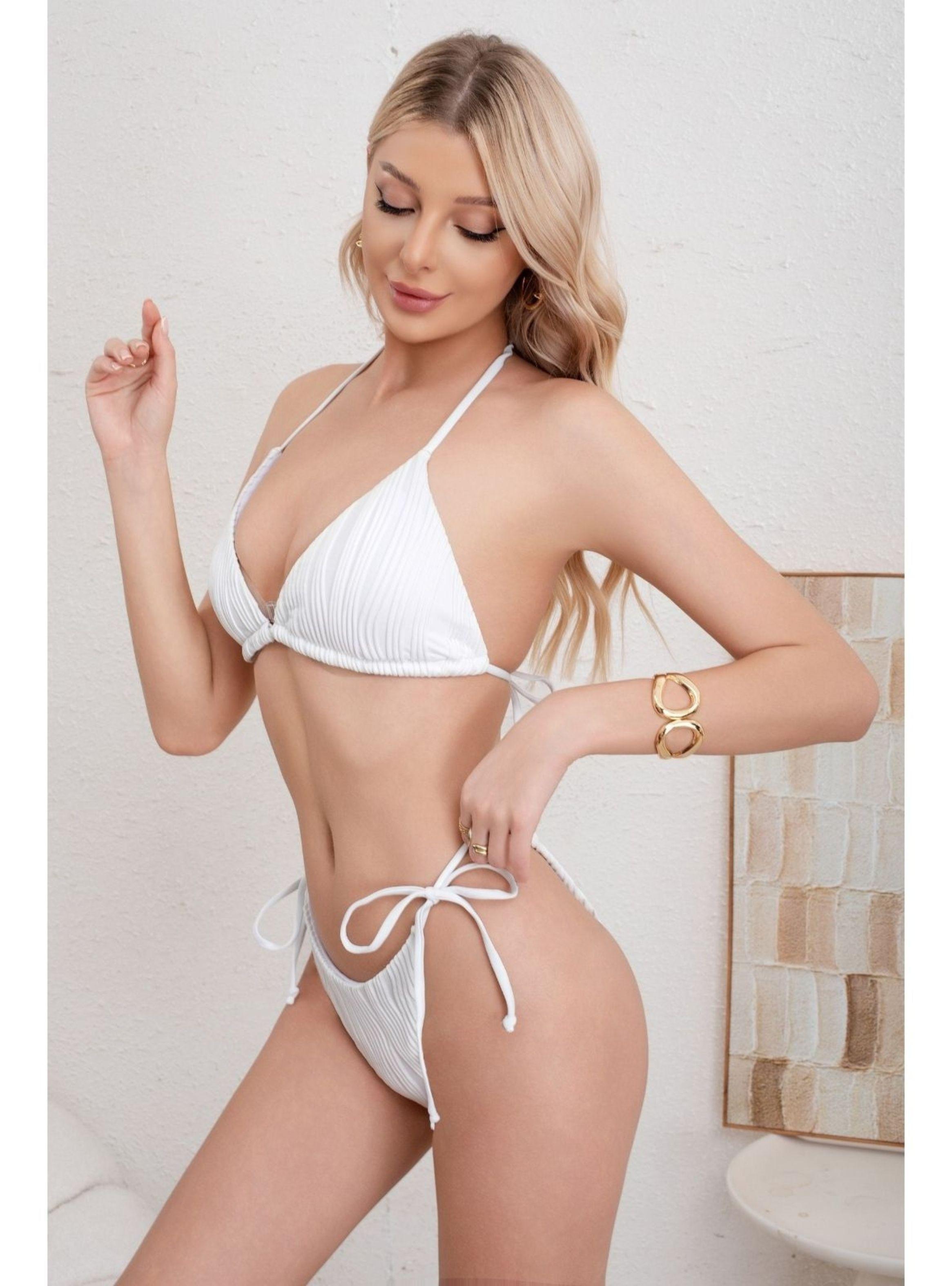 Traje De Baño Mujer Bikini Estilo Brasil 2 Piezas Top Triangular Tiro Alto 838-2