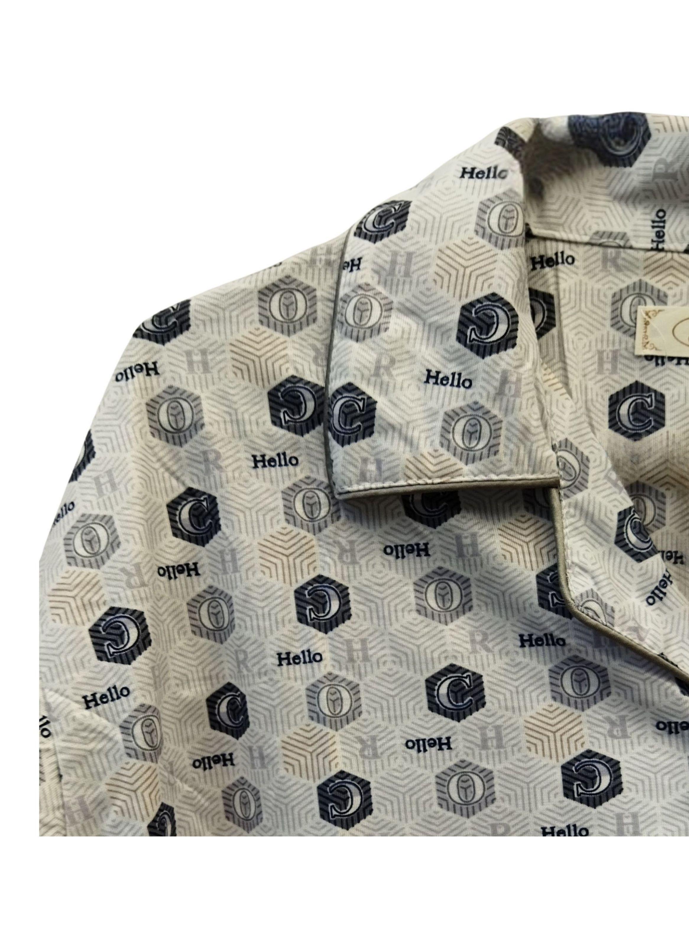 Pijama Hombre Verano Pantalon Y Polera Manga Larga Con Botones Diseños 5013-3