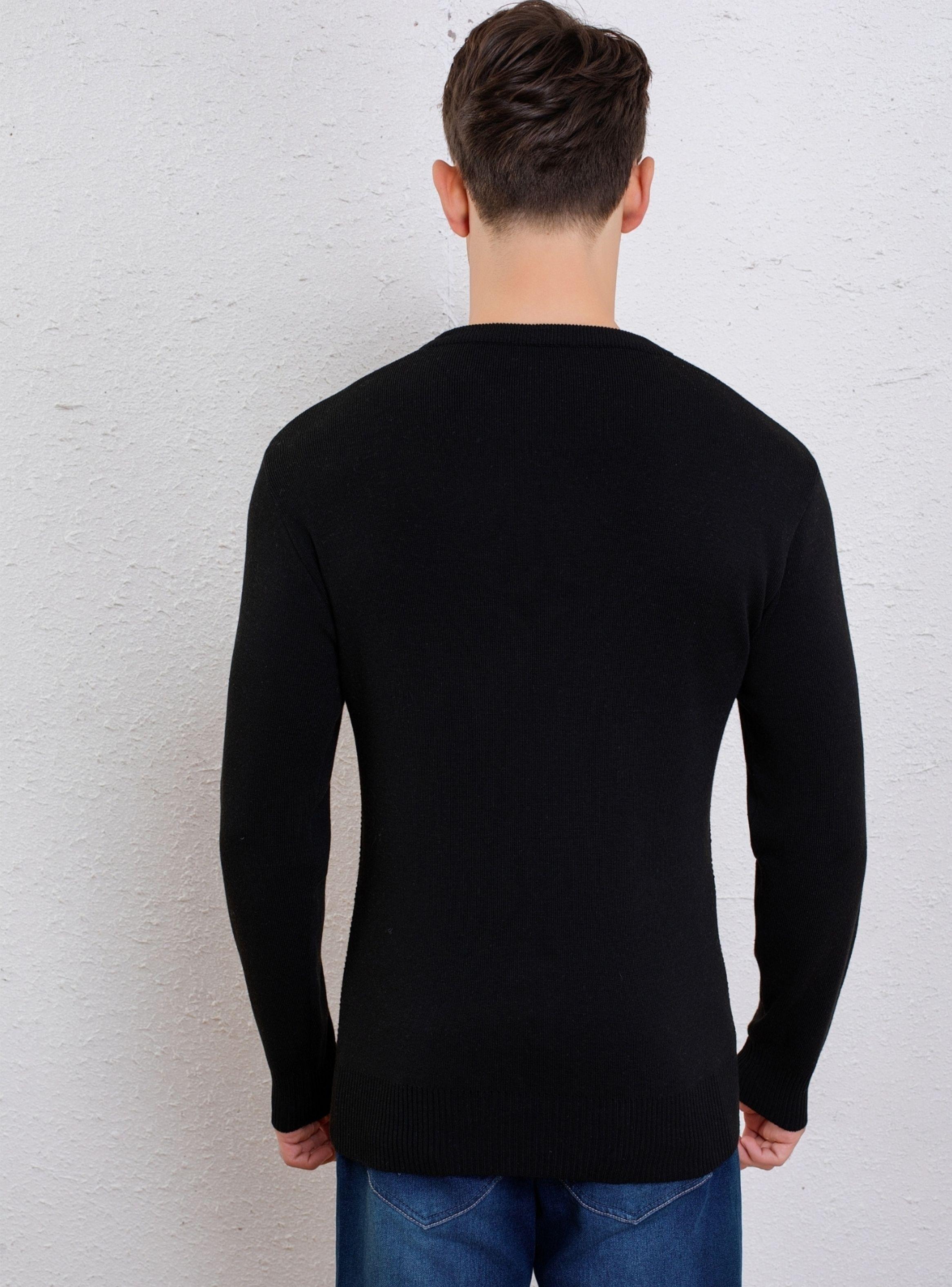Sweater Hombre Algodon Tejido Hilo Cuello Redondo Texturizado 7256-1
