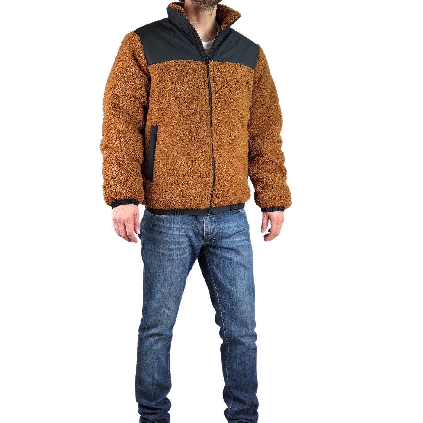 Chaqueta Teddy Hombre Tipo Corderito Gruesa Bolsillos 602-4