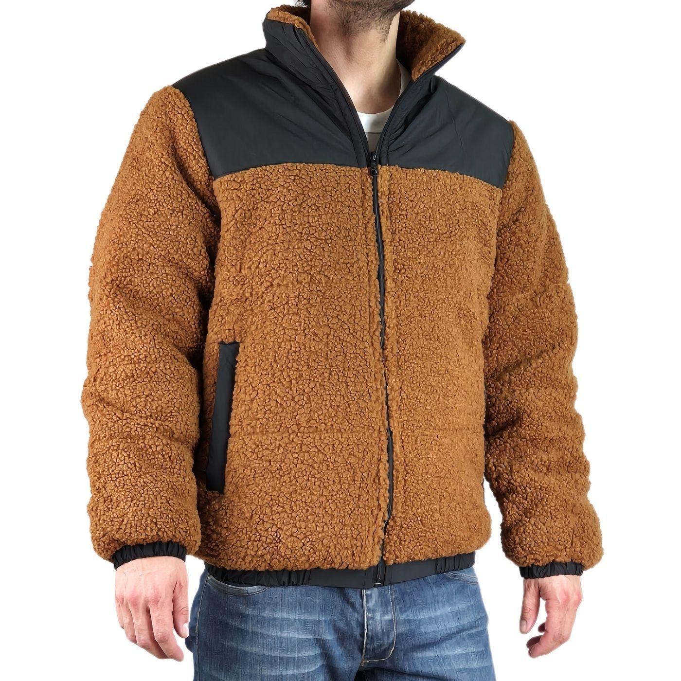 Chaqueta Teddy Hombre Tipo Corderito Gruesa Bolsillos 602-1