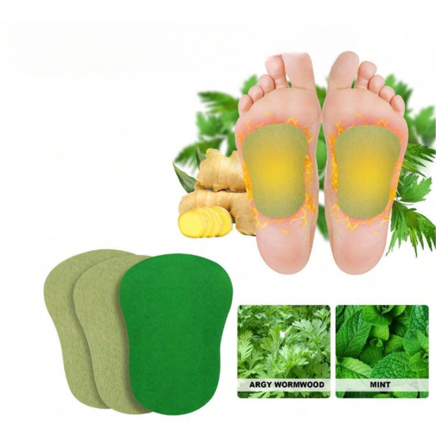 Pack 10 Parches Ajenjo para Pies de Jengibre 700-1