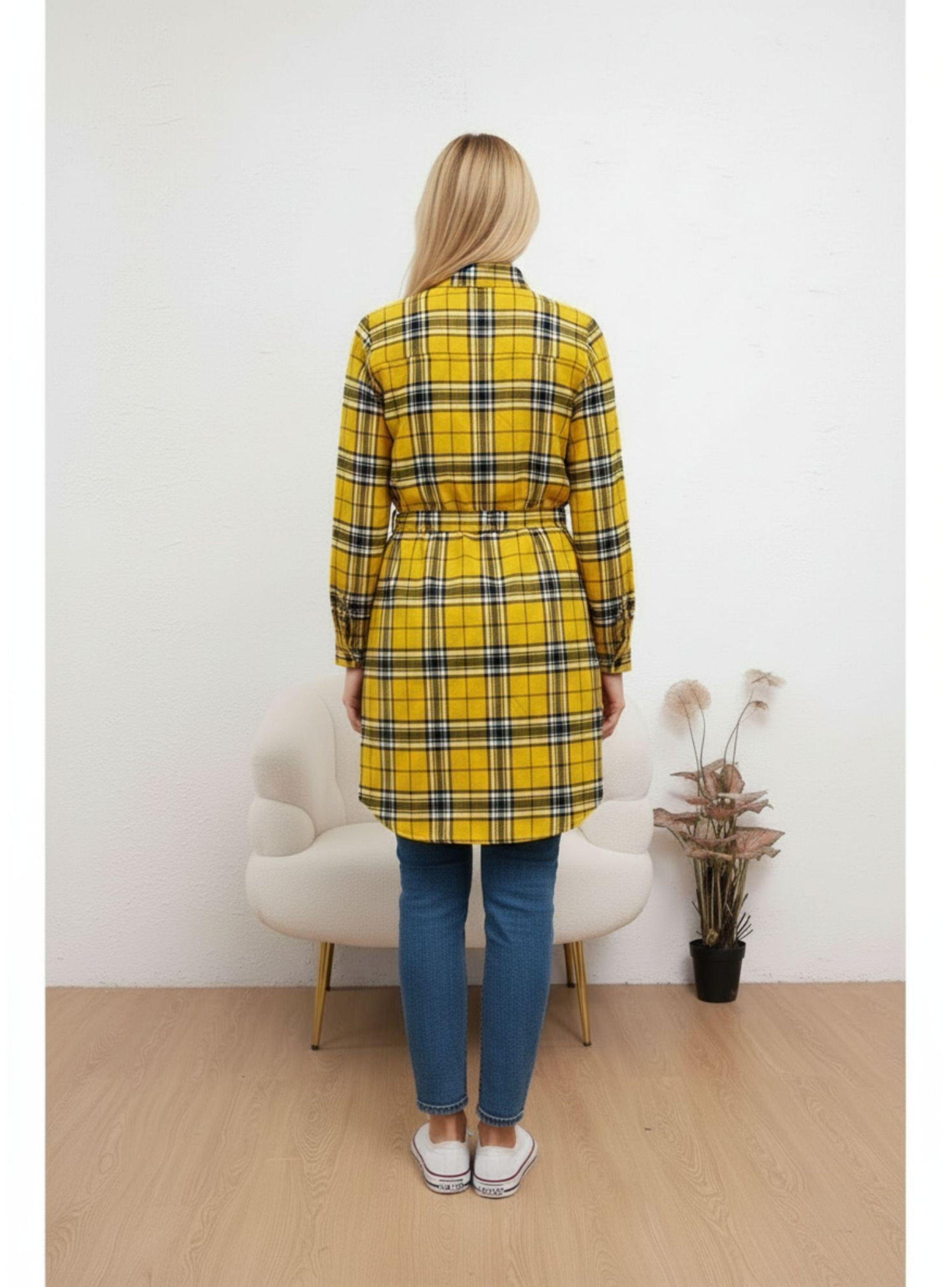 Camisa Leñadora Mujer Blusón Manga Larga Gruesa Botones A1653-2