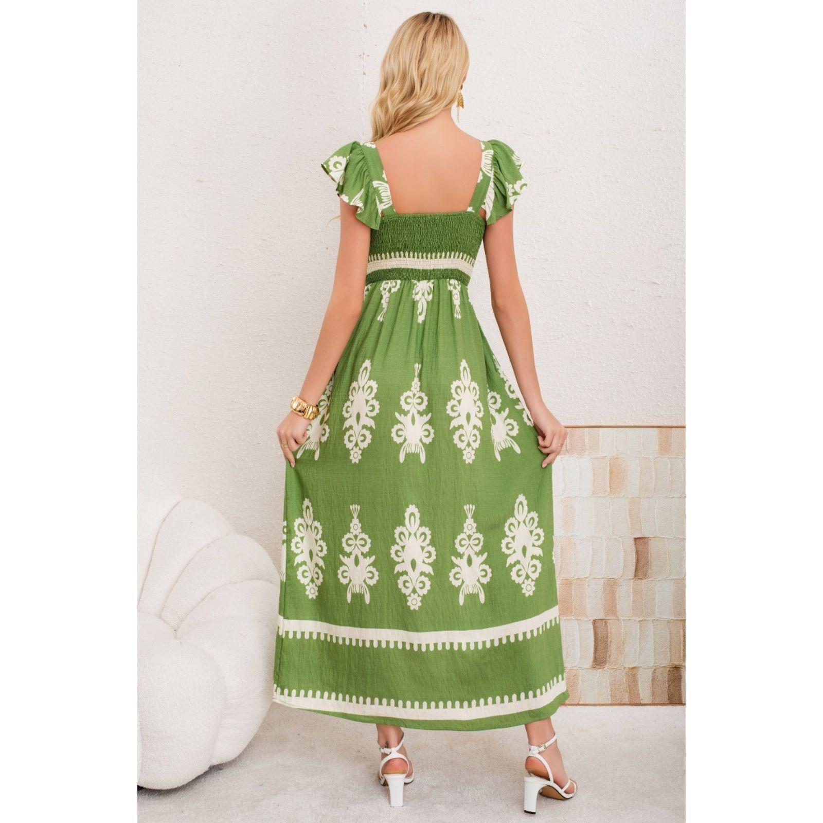 Maxi Vestido Largo Verano Mujer Estampado Casual Sin Mangas 3380-2