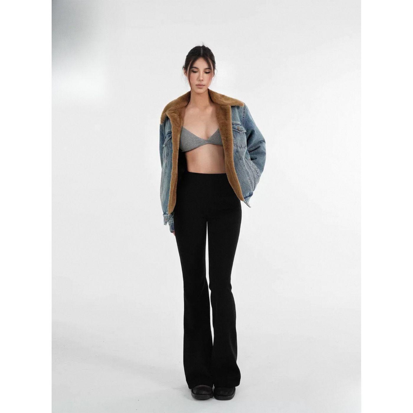 Calza Flare Mujer Invierno Forro Polar Tiro Alto 7020-1