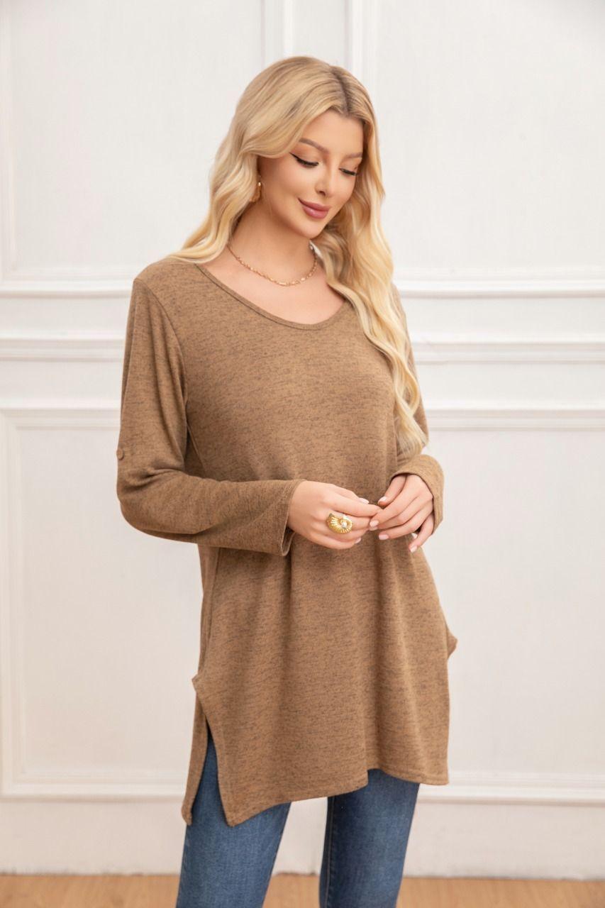 Sweater Mini Vestido Corto Tejido Abertura Lazo Espalda 2005-0