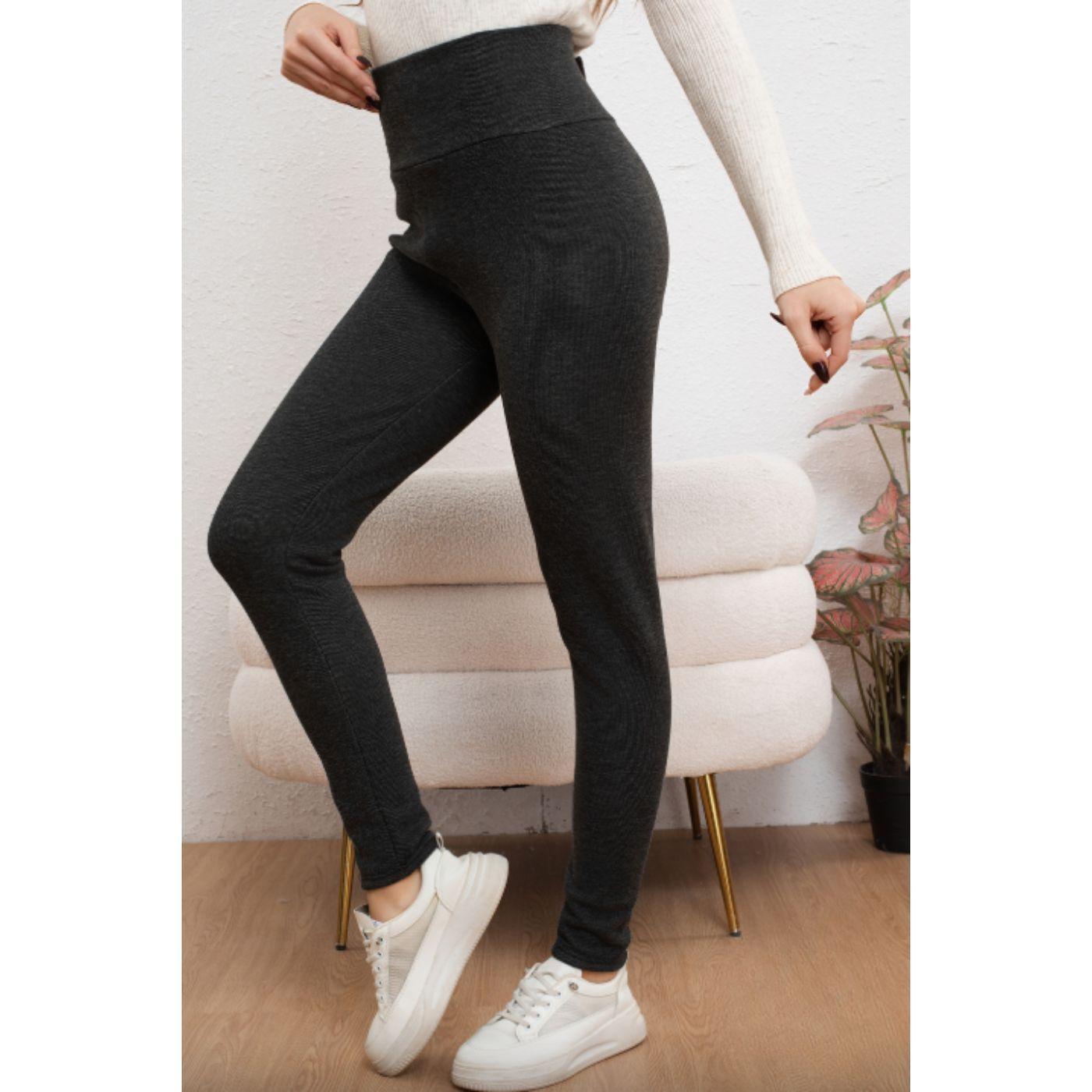 Pantalón Mujer Calza Gruesa Fleece Acanalado Interior Frisado 2038-0