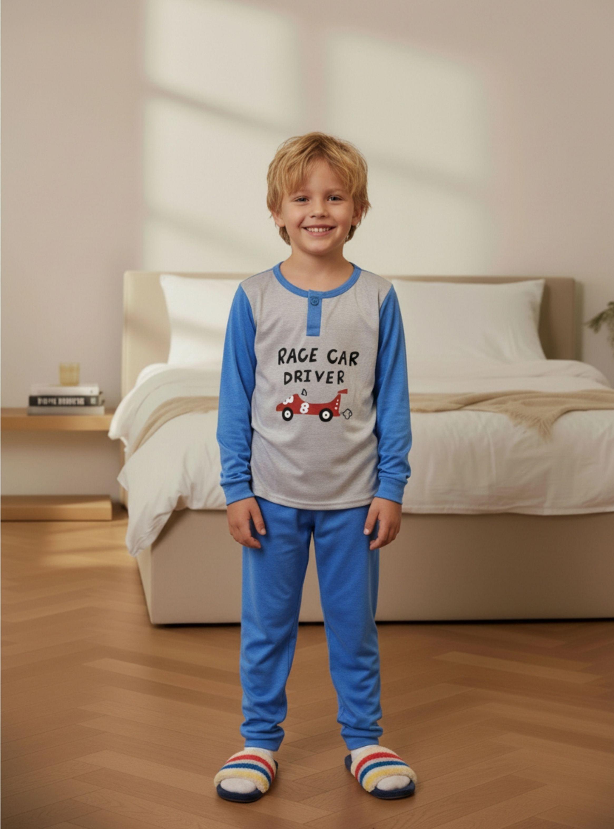 Pijama Niño Verano Manga Larga Diseños Colores 0442-0