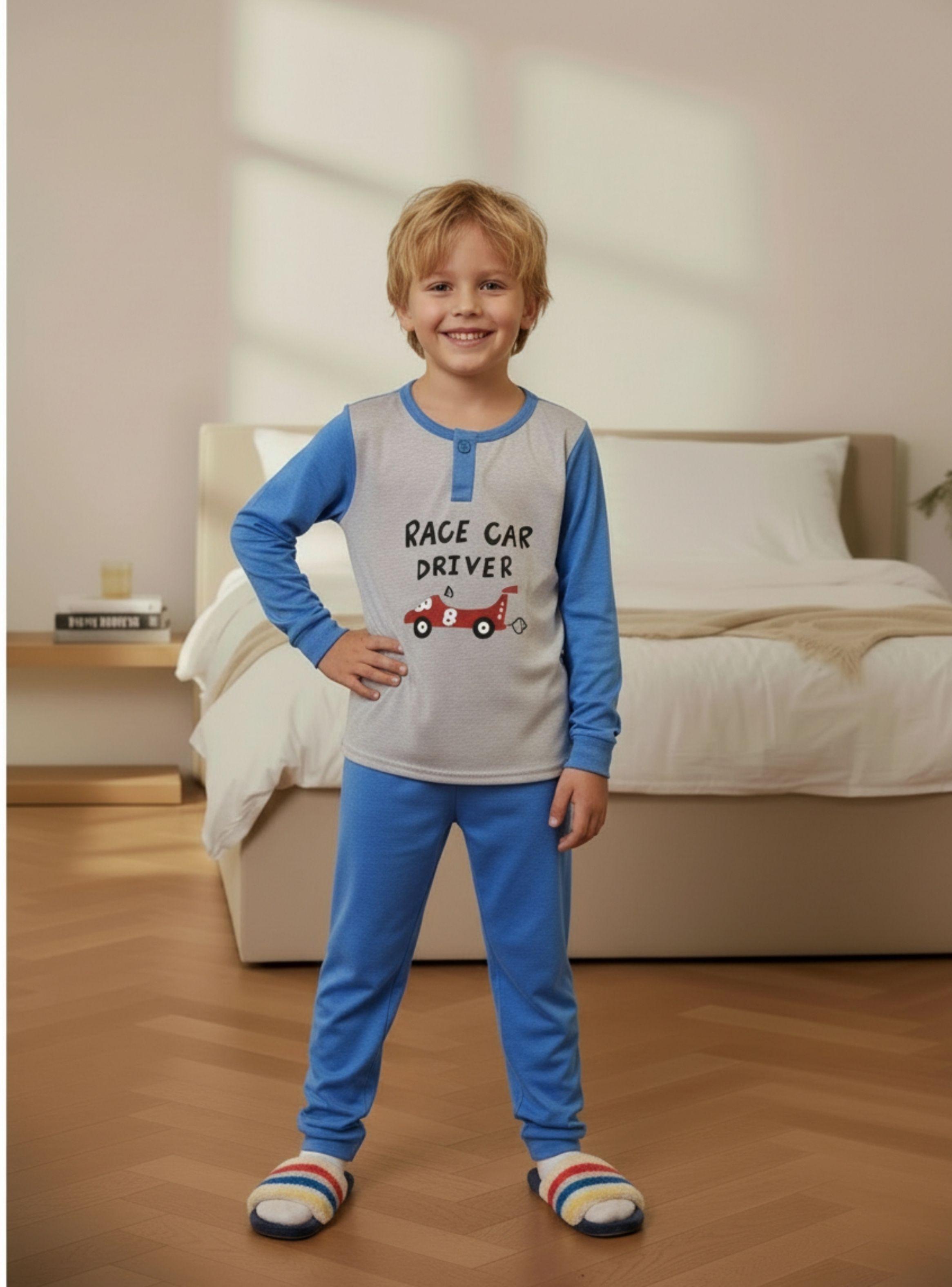 Pijama Niño Verano Manga Larga Diseños Colores 0442-1