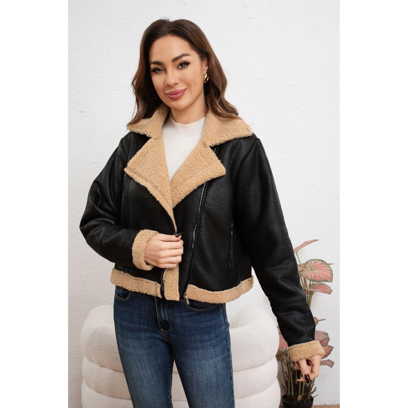Chaqueta Tipo Piloto Mujer Cruzada Forro Interior Chiporro Moda 7585-0