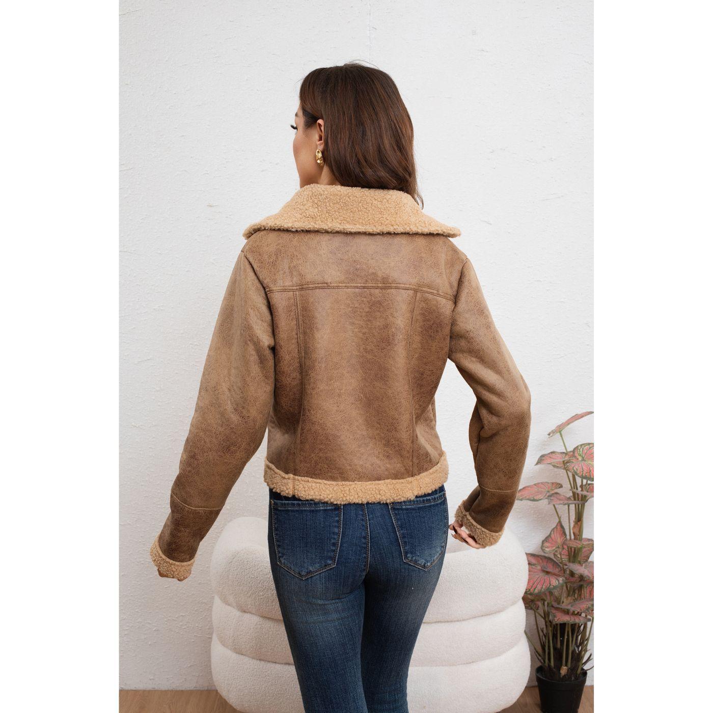 Chaqueta Tipo Piloto Mujer Cruzada Forro Interior Chiporro Moda 7585-3
