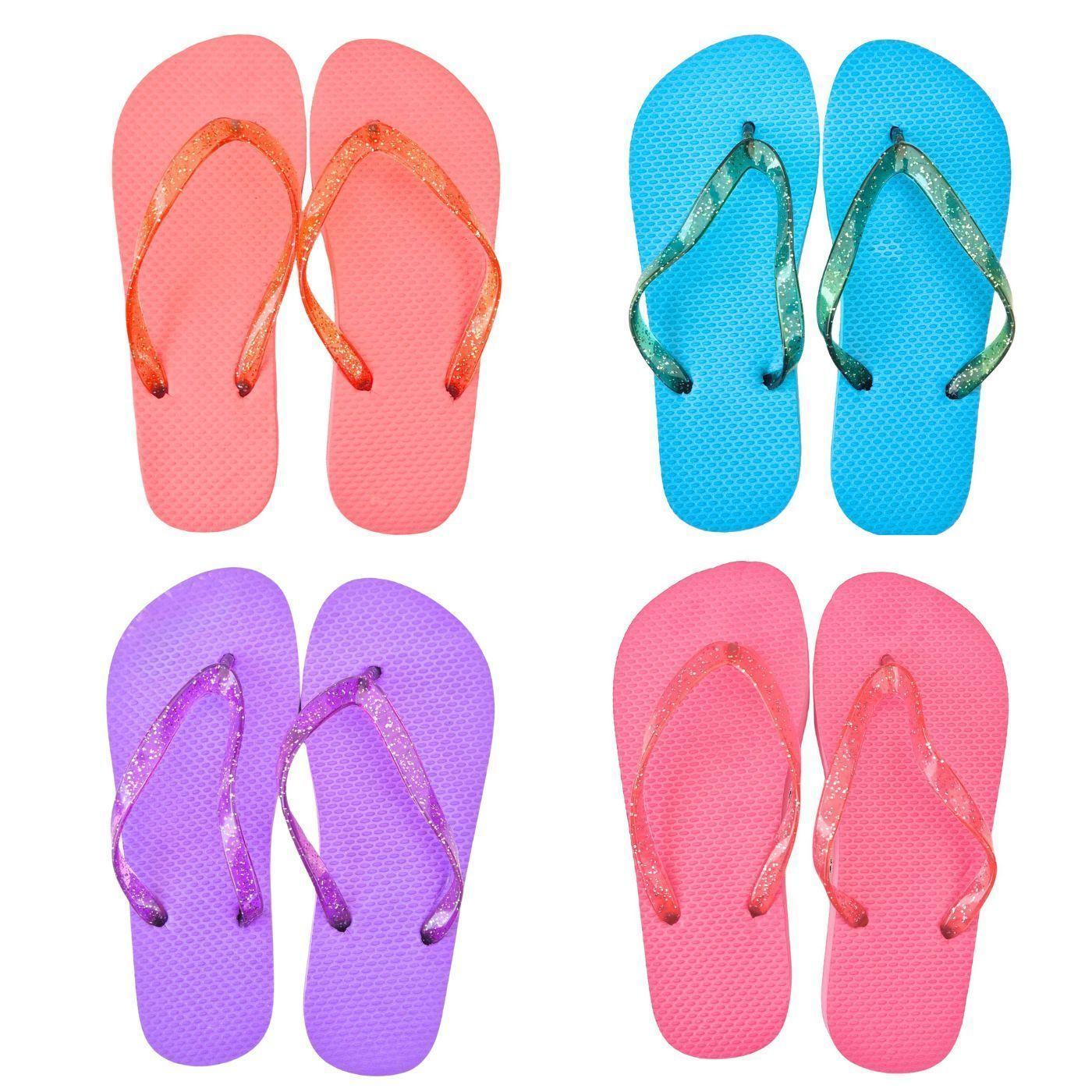 Pack 2 Pares Hawaianas Brillitos Chalas Goma Playa Piscina Niñas165-0