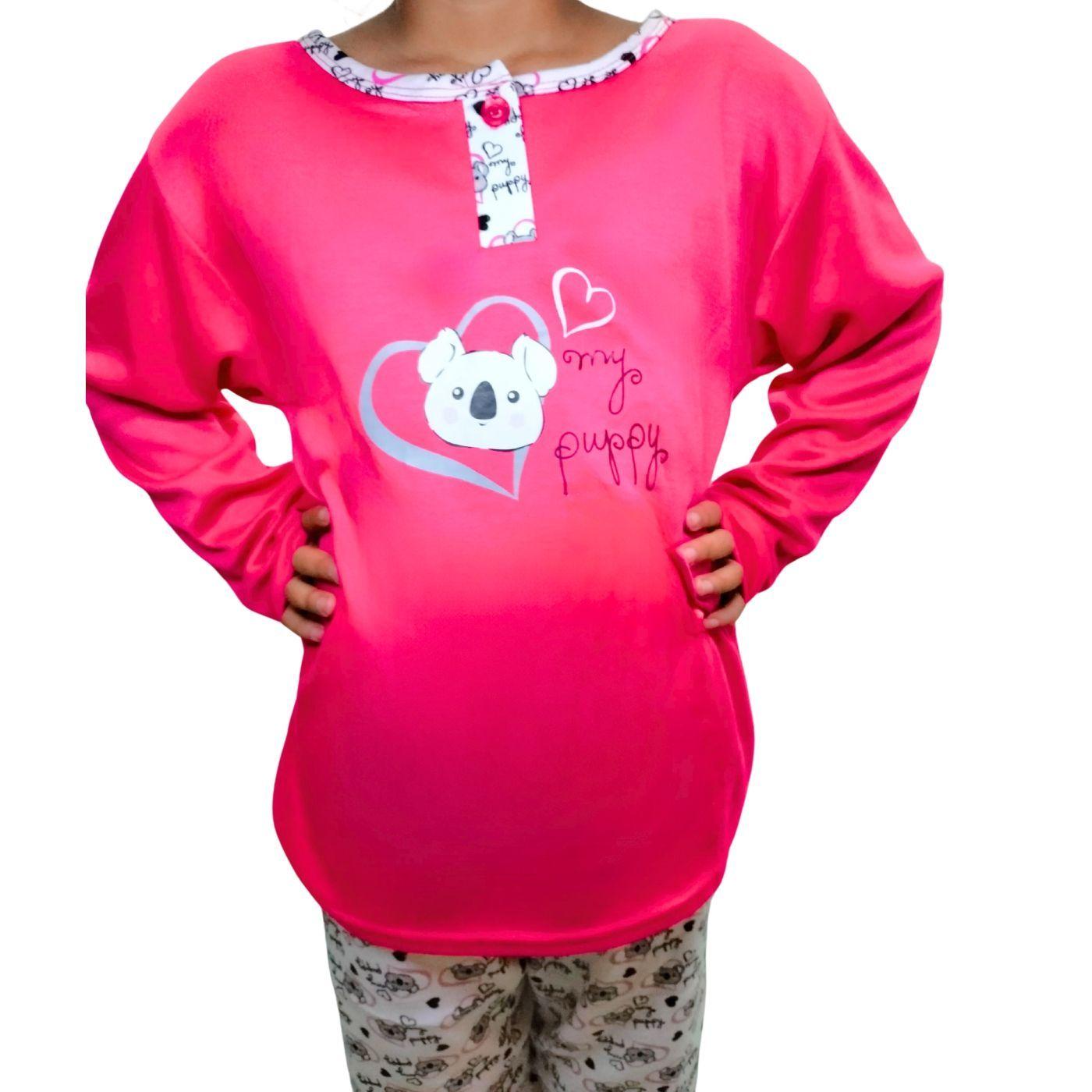 Pijama Franela Niña Invierno Manga Larga 457-2