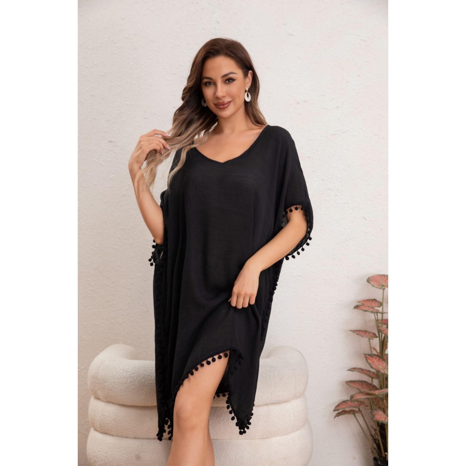 Vestido Mujer Corto Playero Salida De Baño Tunica Verano 8351-2