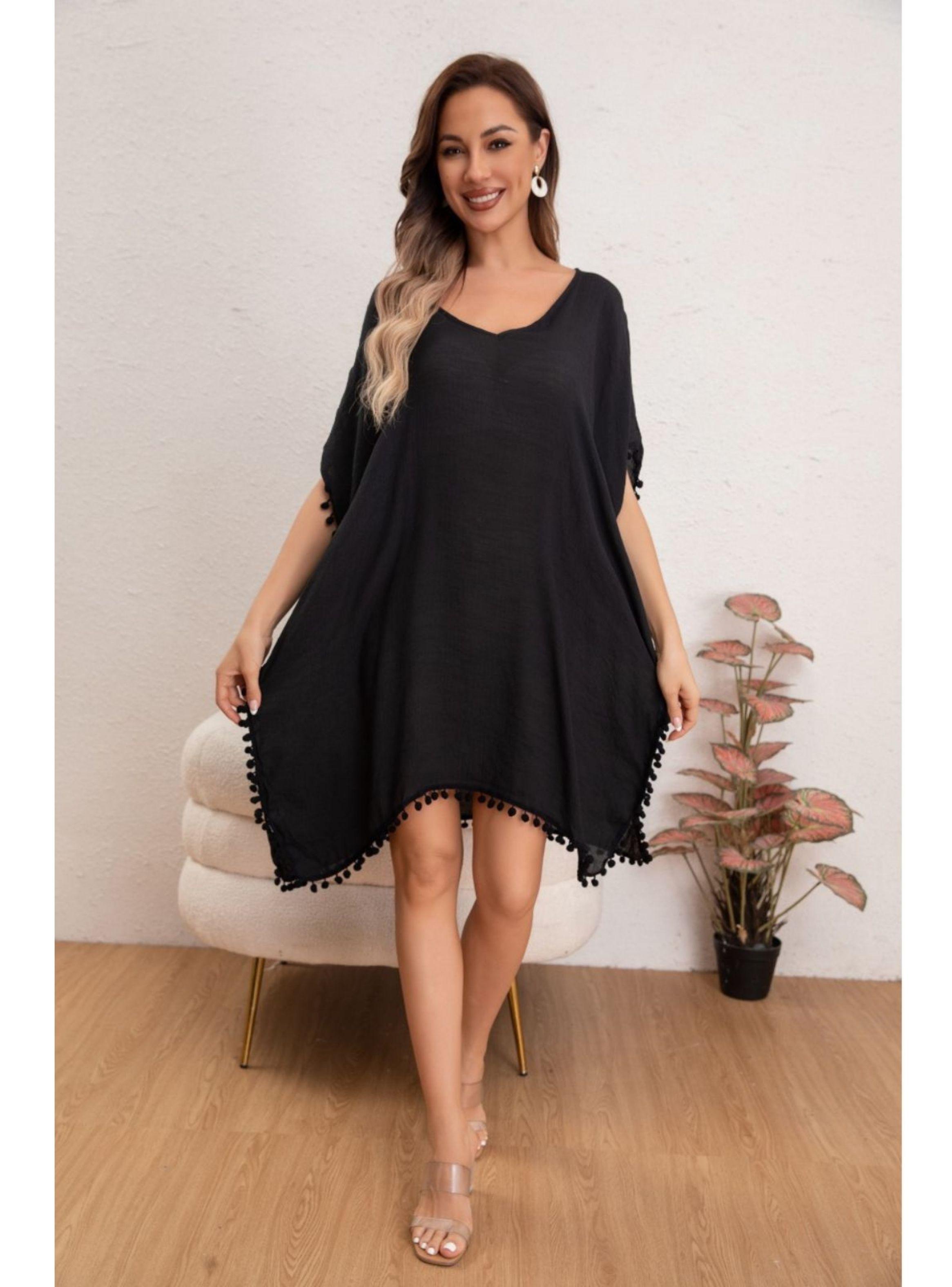 Vestido Mujer Corto Playero Salida De Baño Tunica Verano 8351-1